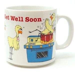 Vintage Save a chicken get well soon ceramic mug